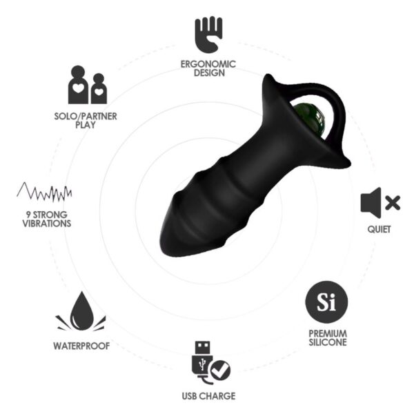 Armony Kylin Finger — Vibrating Butt Plug, Remote Control, Black — Anal — view 2