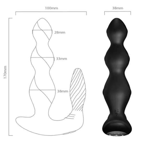 Armony Manfun — Vibrating Butt Plug, Remote Control, Black — Anal — view 4