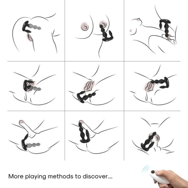 Armony Manfun — Vibrating Butt Plug, Remote Control, Black — Anal — view 2
