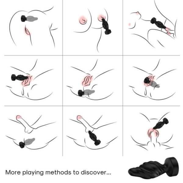 Armony — Vibrating Butt Plug, Remote Control, 10.3 cm, Black — Anal — view 3