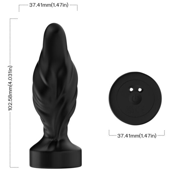 Armony — Vibrating Butt Plug, Remote Control, 10.3 cm, Black — Anal — view 4