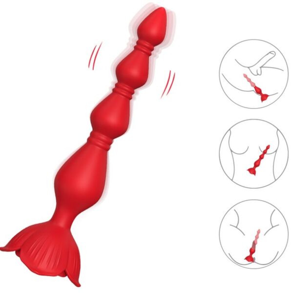 Armony Pagoda — Vibrating Butt Plug, 19.6 cm, Red — Anal — view 3