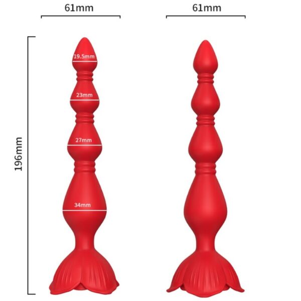 Armony Pagoda — Vibrating Butt Plug, 19.6 cm, Red — Anal