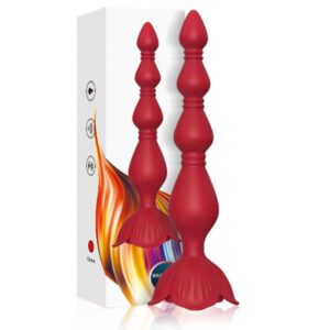Armony Pagoda — Vibrating Butt Plug, 19.6 cm, Red — Anal — view 4
