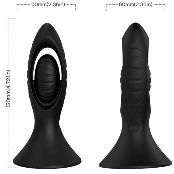 Armony — Vibrating Butt Plug, Silicone, 10.3 cm, Black — Anal — view 5