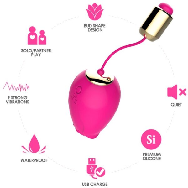 Armony Mandala — Vibrating Egg, Remote Control, Fuchsia — Clitoral Stimulators — view 5