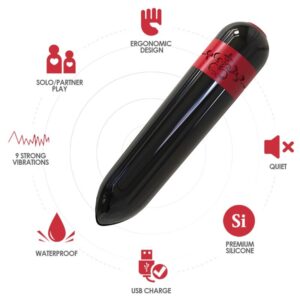 Armony Rocket — Bullet Vibrator, Rechargeable, Black and Red — Bullet Vibrators — view 2