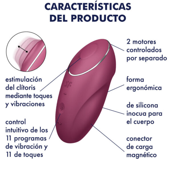 Satisfyer Tap and Climax 1 — Lay-On Vibrator, Silicone — Clitoral Stimulators — view 2