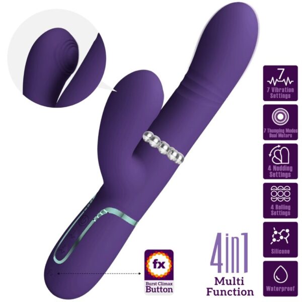 Pretty Love — Thrusting Vibrator, Rechargeable, Purple — G-Spot Vibrators — view 2