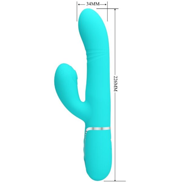 Pretty Love — Thrusting Vibrator, Rechargeable, Aqua Green — G-Spot Vibrators — view 3