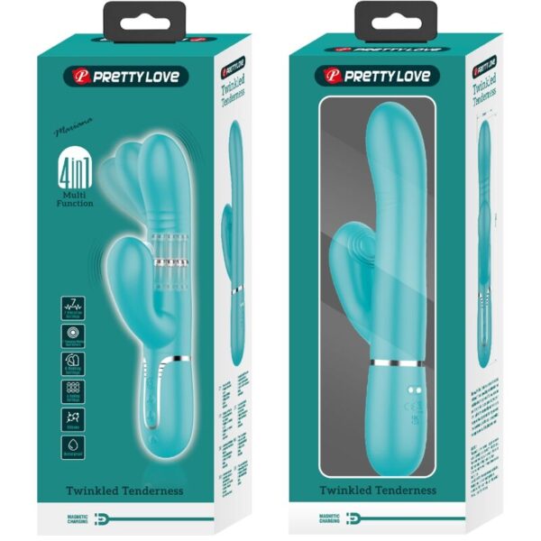 Pretty Love — Thrusting Vibrator, Rechargeable, Aqua Green — G-Spot Vibrators — view 4
