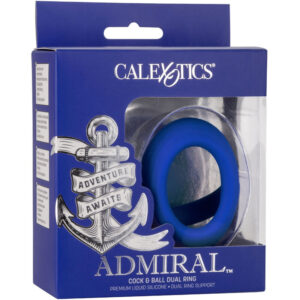 CalExotics Admiral Dual — Cock Ring, Silicone, Blue — Classic Cock Rings — view 4