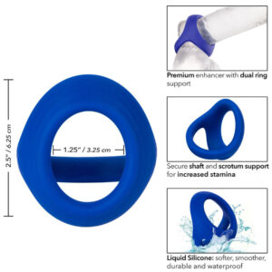 CalExotics Admiral Dual — Cock Ring, Silicone, Blue — Classic Cock Rings — view 2