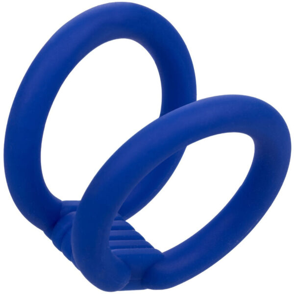 CalExotics Admiral Dual Cage — Cock Ring, Silicone, Blue — Classic Cock Rings