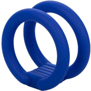 CalExotics Admiral Dual Cage — Cock Ring, Silicone, Blue — Classic Cock Rings — view 2