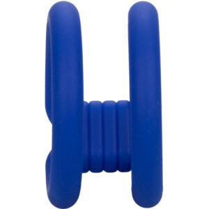 CalExotics Admiral Dual Cage — Cock Ring, Silicone, Blue — Classic Cock Rings — view 3