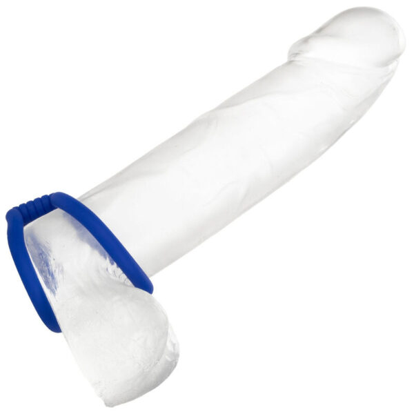 CalExotics Admiral Dual Cage — Cock Ring, Silicone, Blue — Classic Cock Rings — view 5