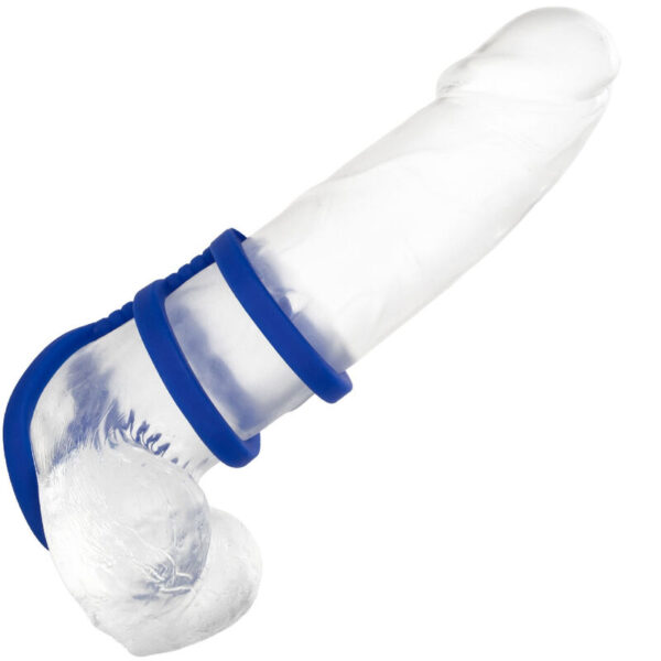 CalExotics Admiral Triple Cage — Cock Ring, Silicone, Blue — Classic Cock Rings — view 5