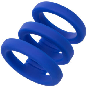 CalExotics Admiral Triple Cage — Cock Ring, Silicone, Blue — Classic Cock Rings