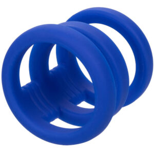 CalExotics Admiral Triple Cage — Cock Ring, Silicone, Blue — Classic Cock Rings — view 3