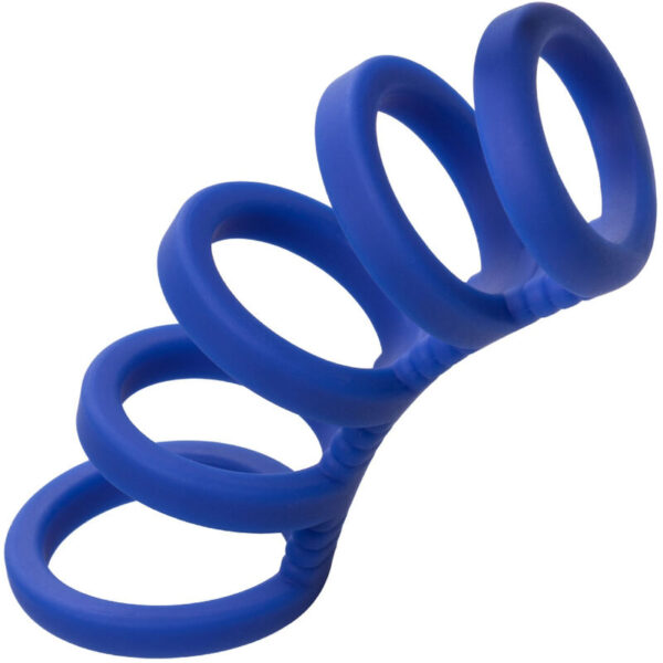 CalExotics Admiral Xtreme Cage — Cock Ring, Silicone, Blue — Classic Cock Rings — view 6