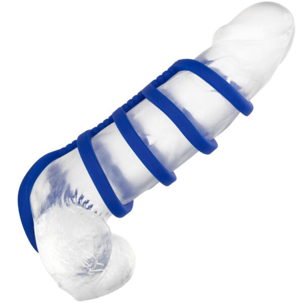 CalExotics Admiral Xtreme Cage — Cock Ring, Silicone, Blue — Classic Cock Rings — view 5