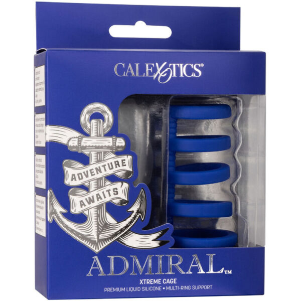 CalExotics Admiral Xtreme Cage — Cock Ring, Silicone, Blue — Classic Cock Rings — view 2