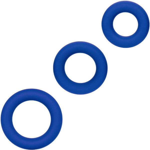 CalExotics Admiral — Cock Ring Set, Silicone, Blue — Classic Cock Rings