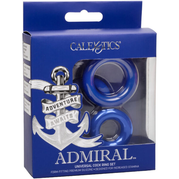 CalExotics Admiral — Cock Ring Set, Silicone, Blue — Classic Cock Rings — view 4