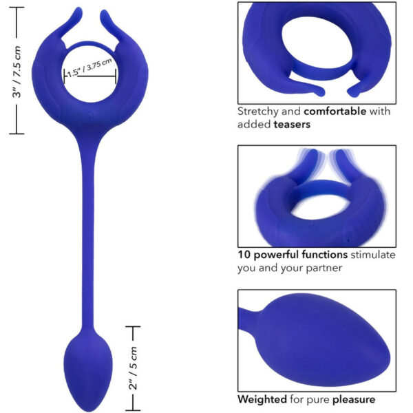 CalExotics Admiral Weighted — Vibrating Cock Ring, Rechargeable — Cock Rings — view 2