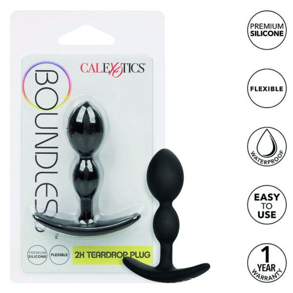 CalExotics Boundless 2X Teardrop — Butt Plug, Silicone, 6.25 cm — Anal — view 8