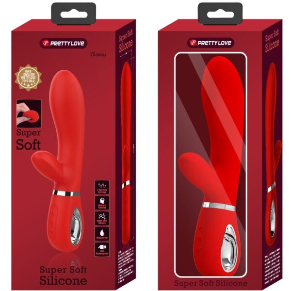 Pretty Love Thomas — Rabbit Vibrator, Rechargeable, Red — G-Spot Vibrators — view 6