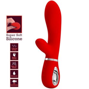 Pretty Love Thomas — Rabbit Vibrator, Rechargeable, Red — G-Spot Vibrators — view 3