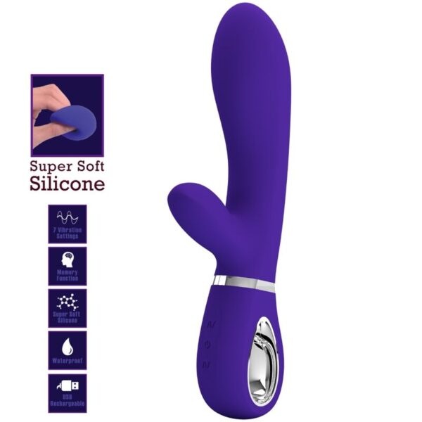 Pretty Love Thomas — Rabbit Vibrator, Rechargeable, Purple — G-Spot Vibrators — view 3