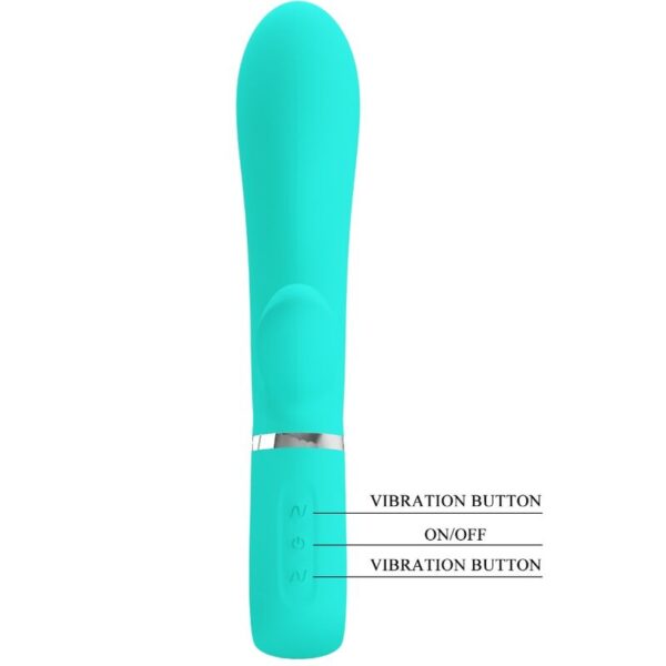 Pretty Love Thomas — Rabbit Vibrator, Rechargeable, Aqua Green — G-Spot Vibrators — view 7