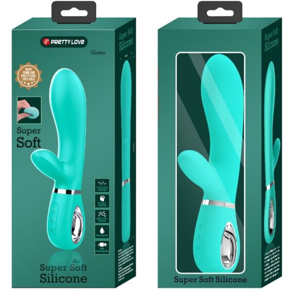 Pretty Love Thomas — Rabbit Vibrator, Rechargeable, Aqua Green — G-Spot Vibrators — view 5