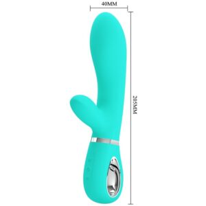 Pretty Love Thomas — Rabbit Vibrator, Rechargeable, Aqua Green — G-Spot Vibrators — view 4