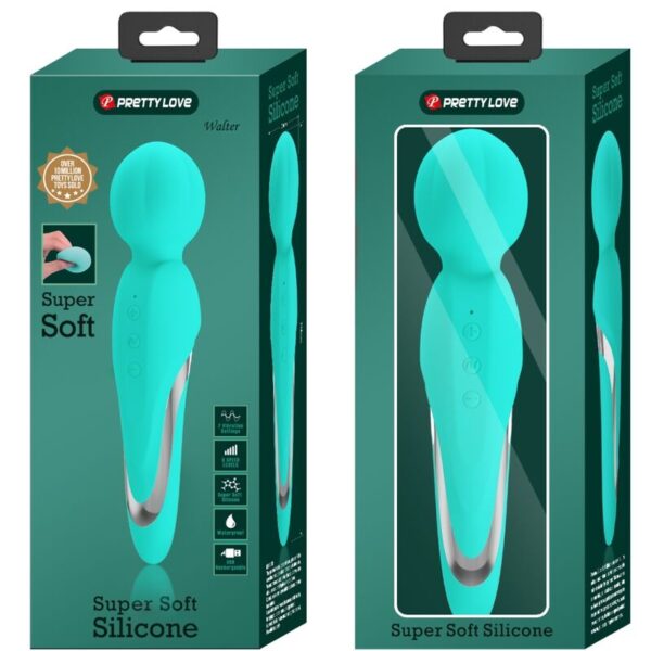 Pretty Love Walter — Wand Massager, Rechargeable, Aqua Green — Clitoral Stimulators — view 4