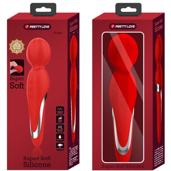 Pretty Love Walter — Wand Massager, Rechargeable, Red — Clitoral Stimulators — view 4