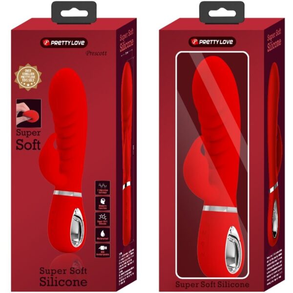 Pretty Love Prescott — Rabbit Vibrator, Rechargeable, Red — G-Spot Vibrators — view 5