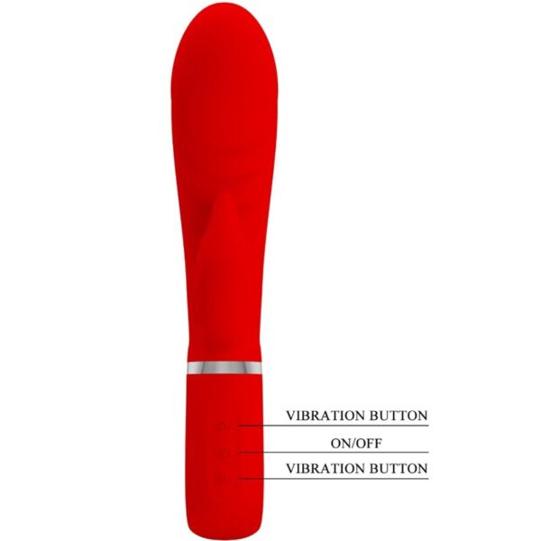 Pretty Love Prescott — Rabbit Vibrator, Rechargeable, Red — G-Spot Vibrators — view 2