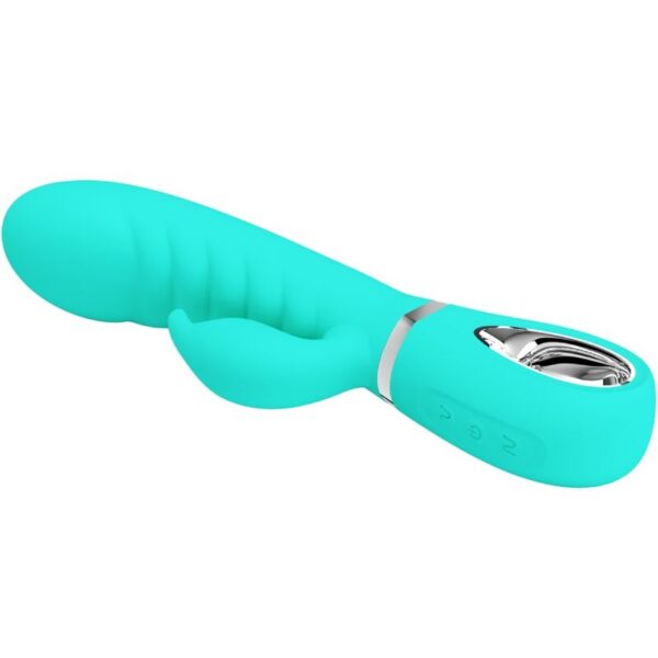 Pretty Love Prescott — Rabbit Vibrator, Rechargeable, Aqua Green — G-Spot Vibrators — view 9