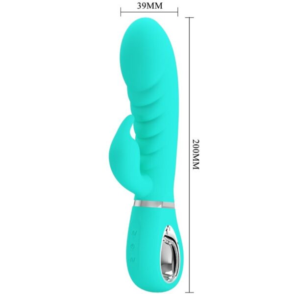 Pretty Love Prescott — Rabbit Vibrator, Rechargeable, Aqua Green — G-Spot Vibrators — view 8