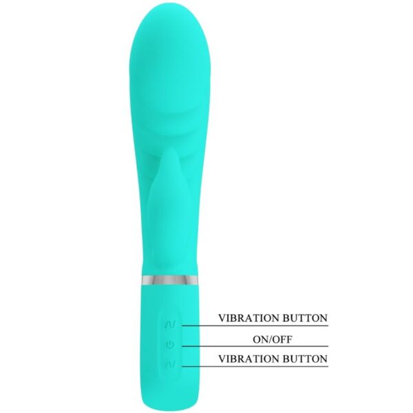 Pretty Love Prescott — Rabbit Vibrator, Rechargeable, Aqua Green — G-Spot Vibrators — view 3
