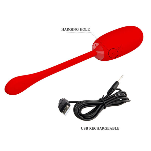 Pretty Love Julius — Vibrating Egg, Silicone, Red — Clitoral Stimulators — view 8
