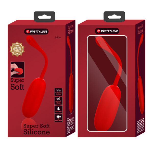 Pretty Love Julius — Vibrating Egg, Silicone, Red — Clitoral Stimulators — view 9