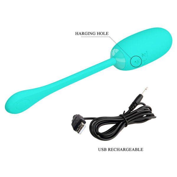 Pretty Love Julius — Vibrating Egg, Silicone, Aqua Green — Clitoral Stimulators — view 10