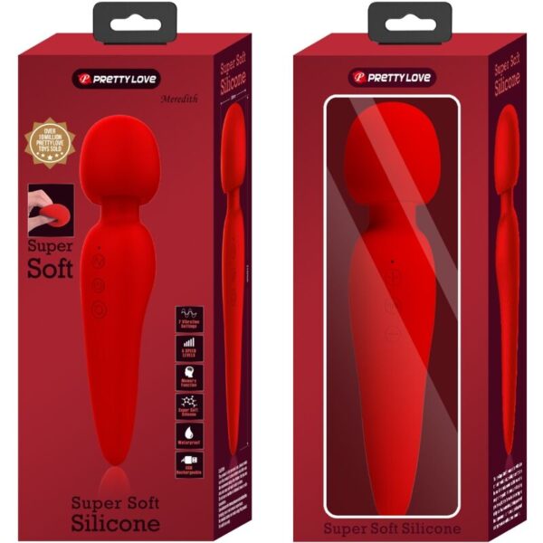 Pretty Love Meredith — Wand Massager, Waterproof, Red — Handheld Massagers — view 9
