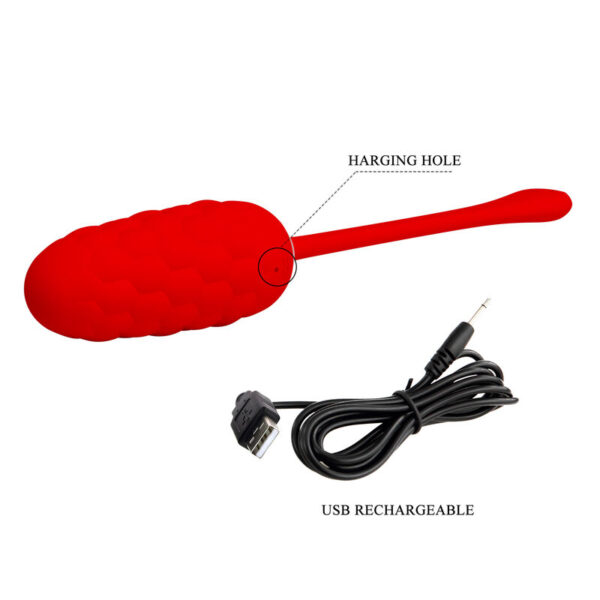 Pretty Love — Vibrating Egg, Silicone, Red — Clitoral Stimulators — view 9