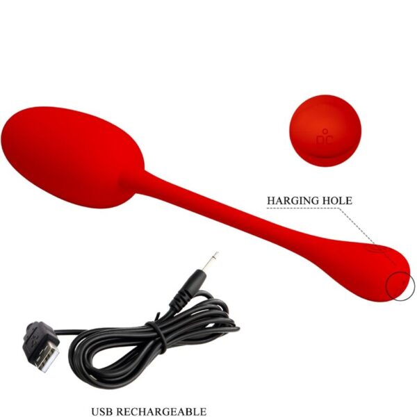 Pretty Love Knucker — Vibrating Egg, Silicone, Red — Clitoral Stimulators — view 8